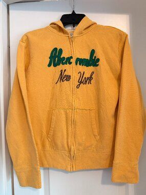 Vintage/Retro Abercrombie zip up hoodie - classic yellow